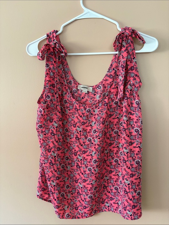 LOFT Tops - Loft Women’s Pink Floral Tie-Shoulder Tank Top